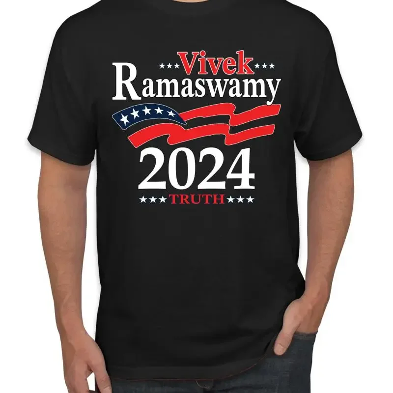 Vivek Ramaswamy 2024 Truth Campaign T-shirt pour hommes avec drapeau américain