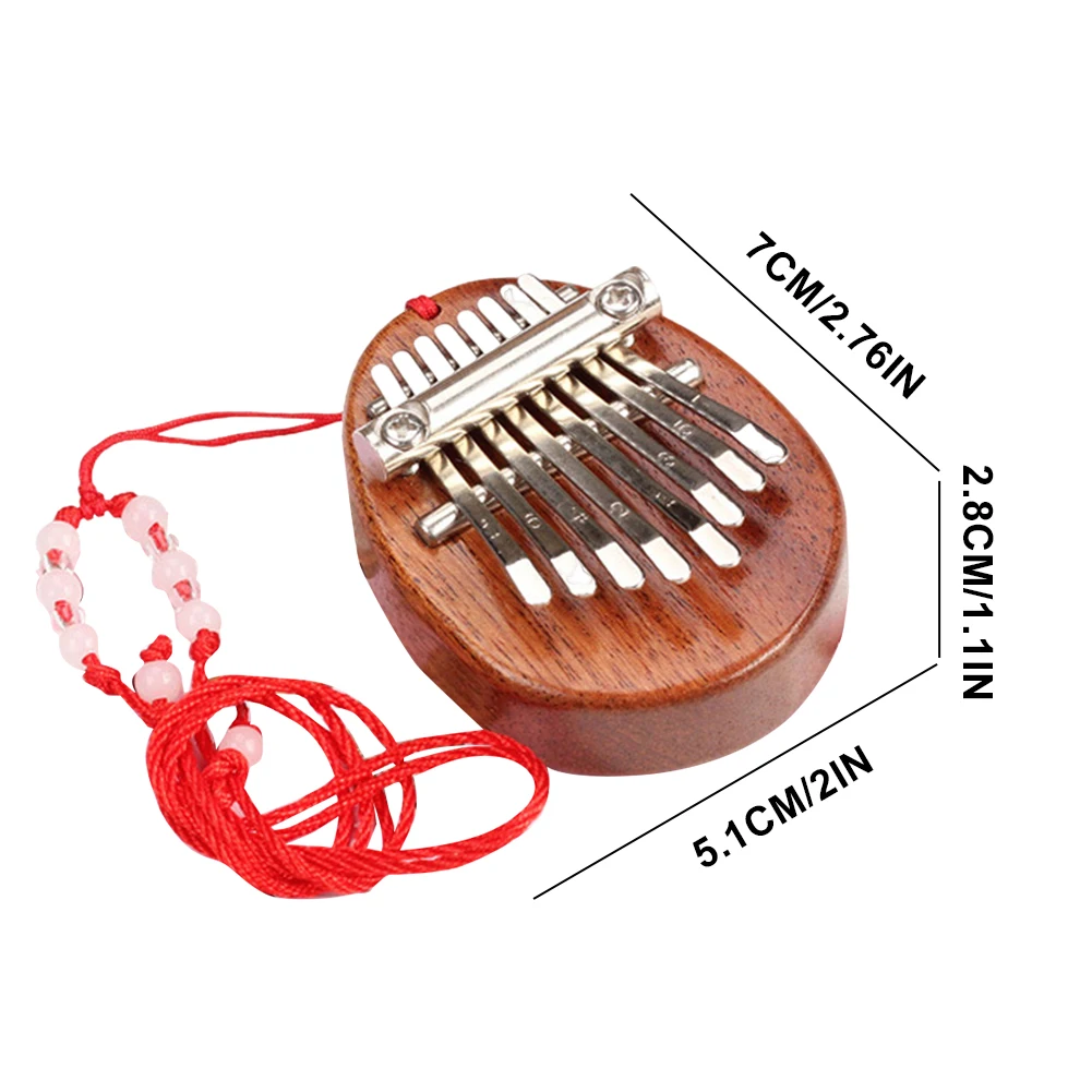 8 مفتاح خشبي صغير كاليمبا جودة عالية رائعة إصبع الإبهام البيانو ماريمبا الموسيقية جيدة ملحق كاليمبا قلادة هدية للأطفال