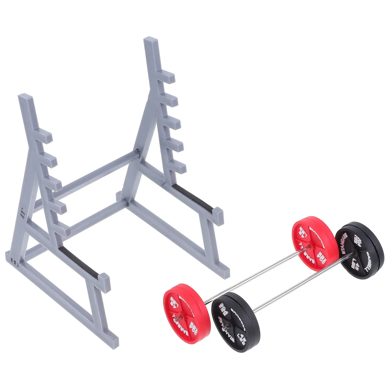 1Set Squat Rack Style Pen Holder Mini Barbell Desk Organizer Gym Theme Fitness Decor for Office Home Travel Strength Training