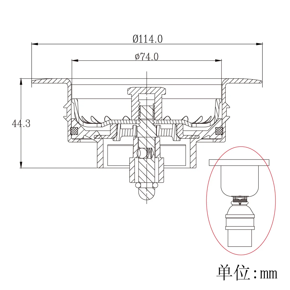 Talea PVC Kicthen Sink Garbage Disposal Drain Strainer 4.5 Inch Multiple Color Sink Flange XK183