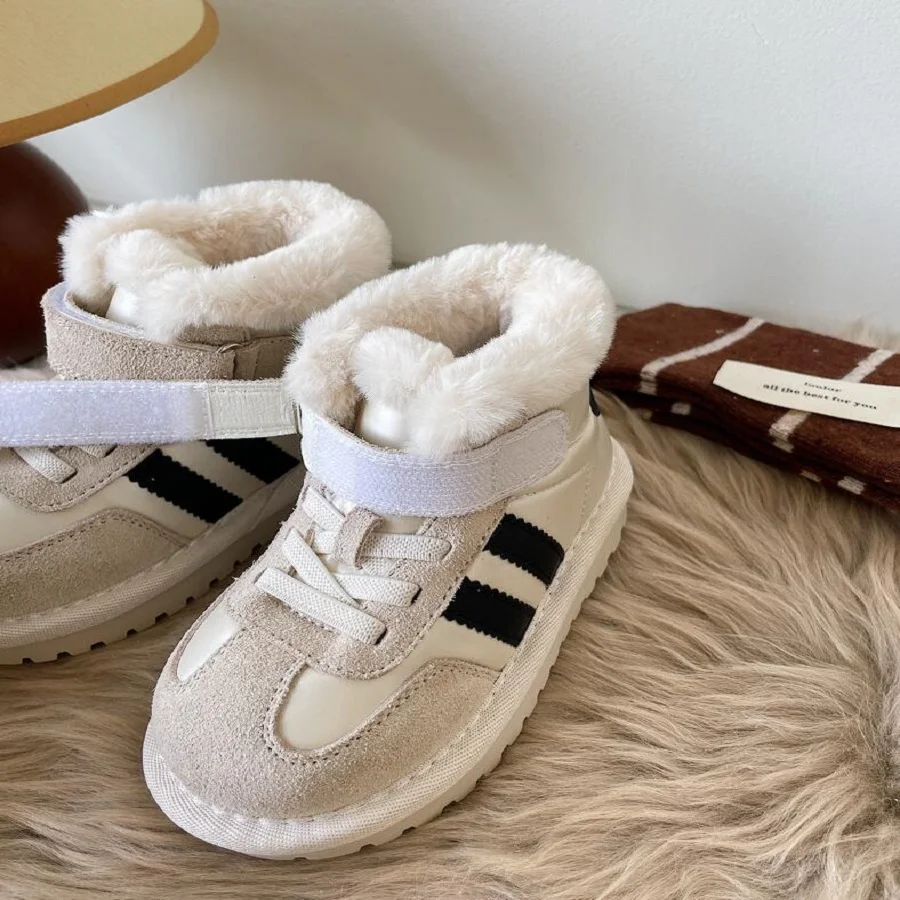 Stivali da neve per ragazzi 1-3 anni inverno nuove scarpe da bambino in cotone da donna peluche stivali corti moda per bambini caldi 15-30 taglie