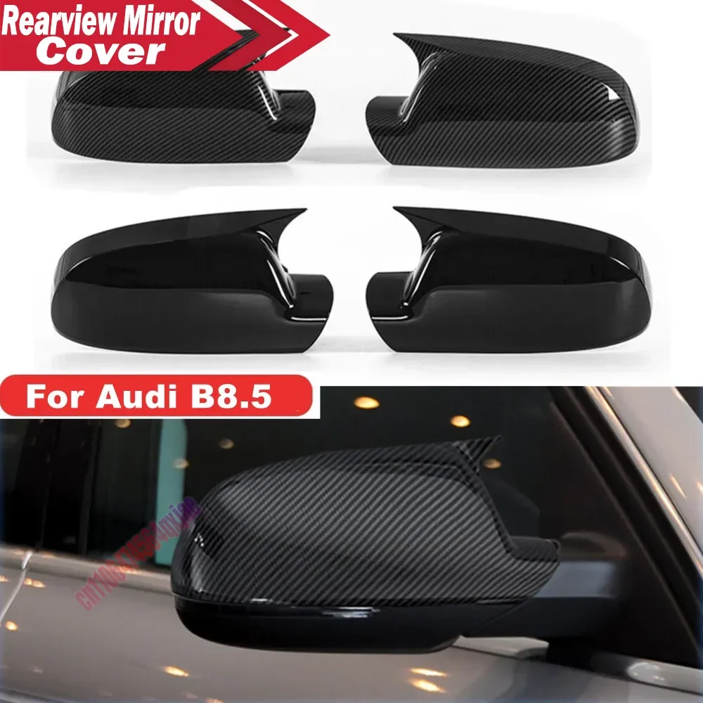 For Audi A3 8P A4 A5 B8 B8.5 A6L A8L RS6 S8 Q3 S5 RS3 Car Rearview Side Mirror Cover Wing Cap Exterior Trim Adhesive Sticker