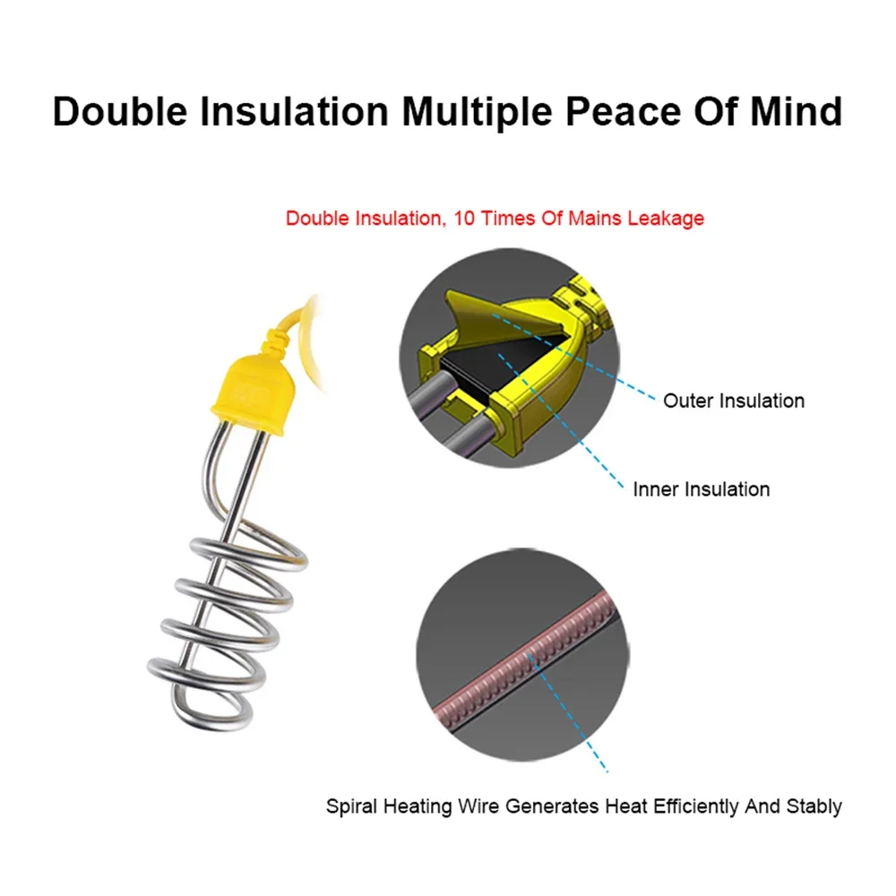 سخان مياه كهربائي صغير محمول ، سخانات مياه ساخنة فورية ، غلاية القهوة ، الغمر السفر ، الاتحاد الأوروبي والمملكة المتحدة التوصيل ، 600 واط ، 220 فولت