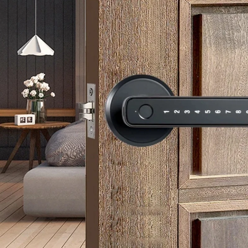 Tuya Fingerprint Smart Door Lock Password Electronic Lock Tuya APP Remote Unlock Entry Door Knobs Lock For Bedroom Home