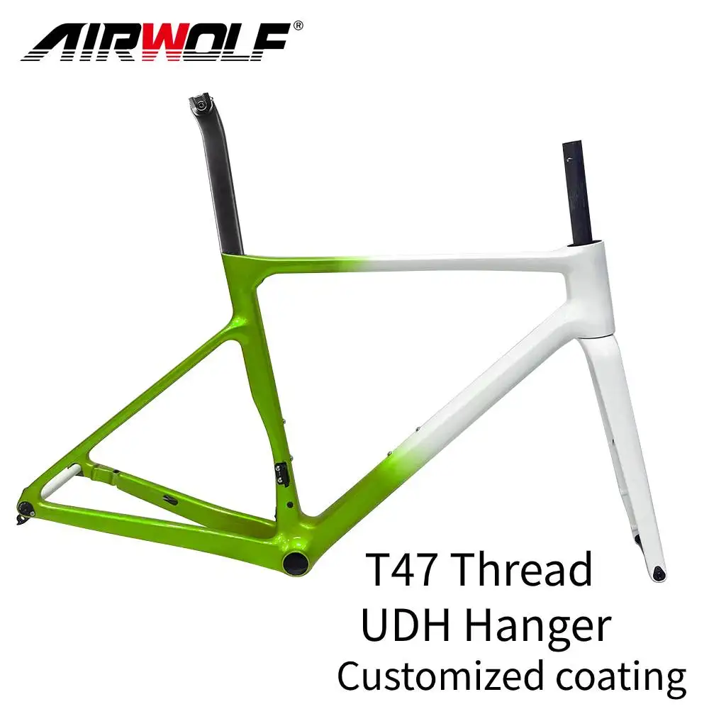 

2025 Ultra-light Carbon Fiber Full Hidden Cable Road Bike Frame Custom Color Disc Brake Bicycle frames Thru Alex 142x12mm