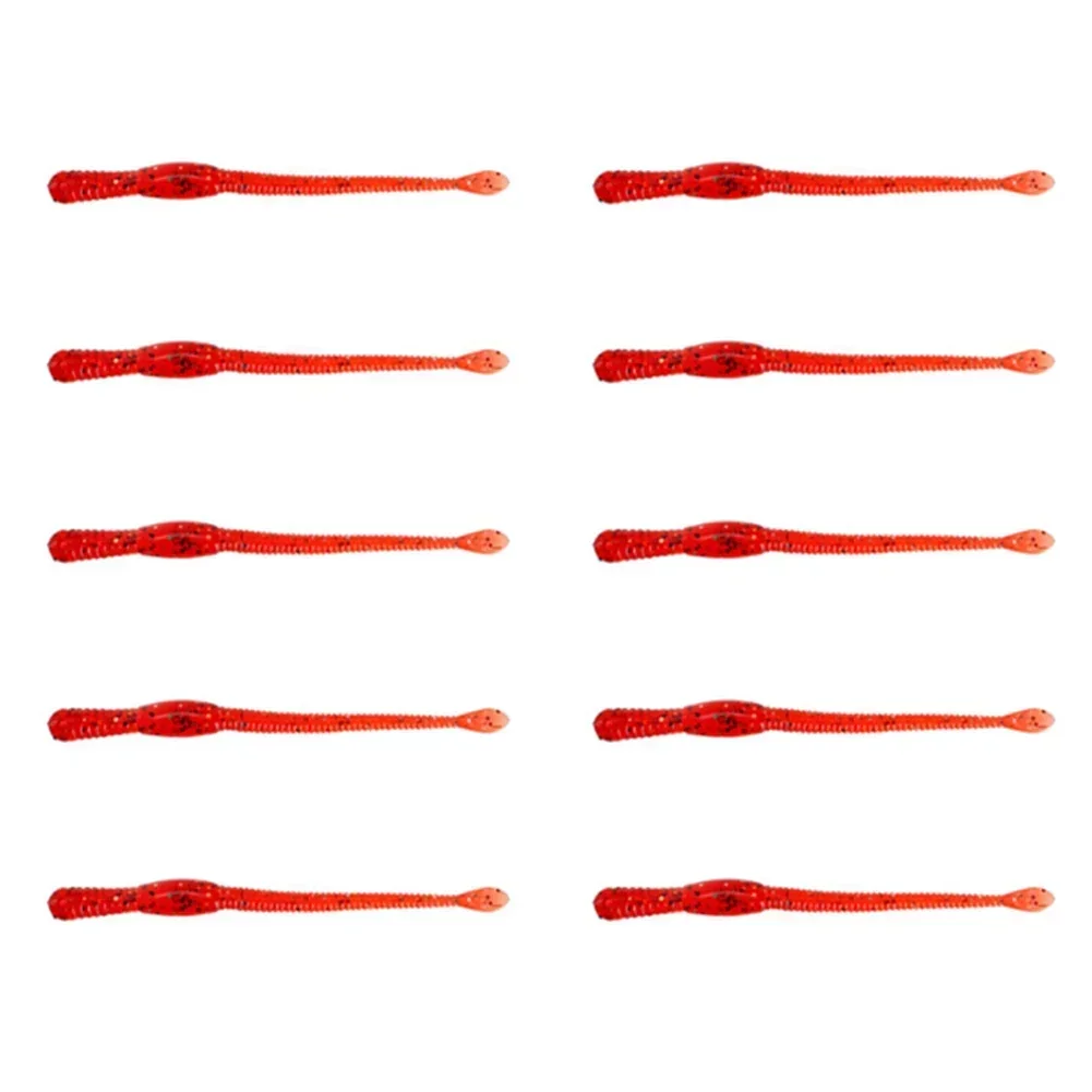 10Pcs Fishing Soft Bait Lures PVC 7cm Long Tailed Bread Worm Baits Decoy Fake Bait Artificial Fishing Lure Part Accessories