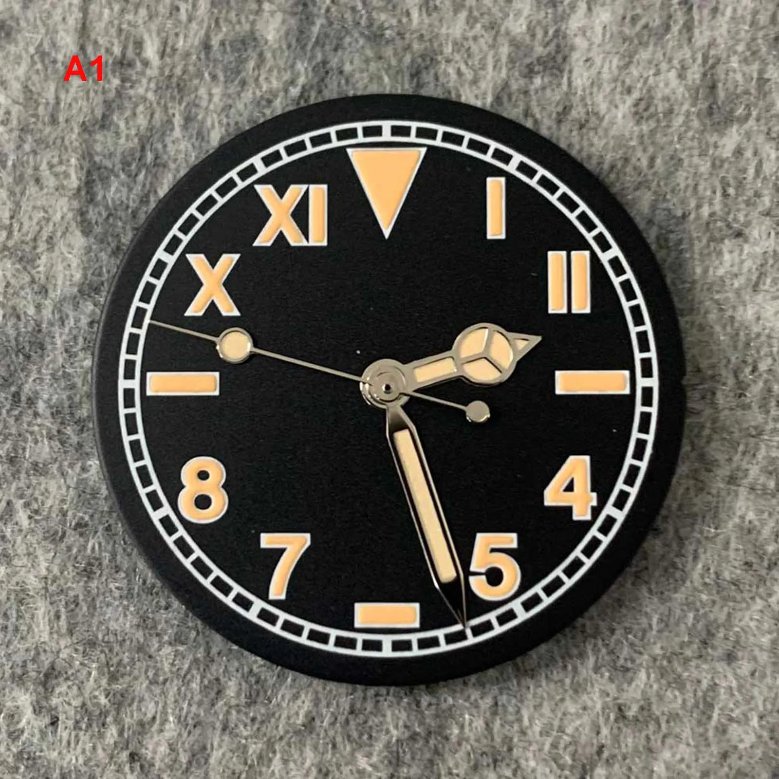 28.5MM Retro Orange Watch Dial Watch Hands Green Luminous Modified Dial for NH35 NH36 Watch Movement Upgrade Parts