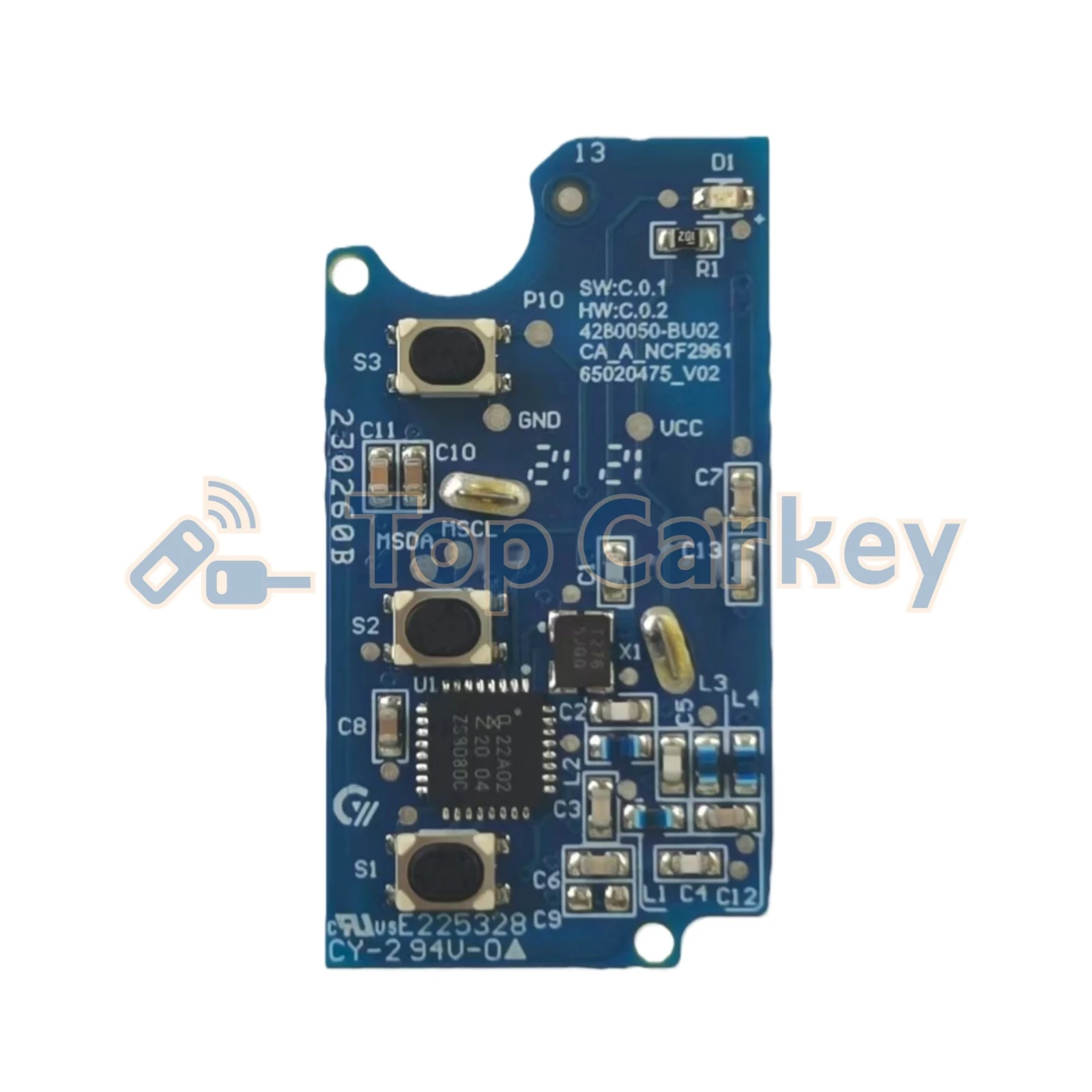 TopCarkey Original Flip Folding Remote Key ID4A Chip or Non-Chip 433MHz for Changan Hunter Pickup Kaicene F70