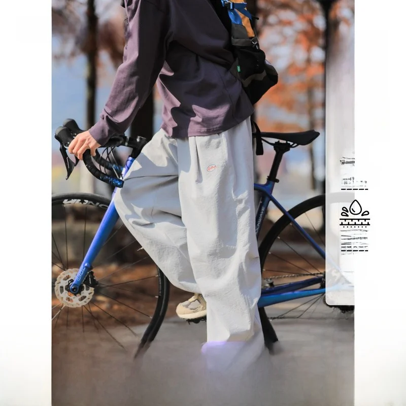 

Men's Casual Pants Dra Water-Resistant Lightweight Spring 2025 Embroidered Loose Leg Trousers American Sle