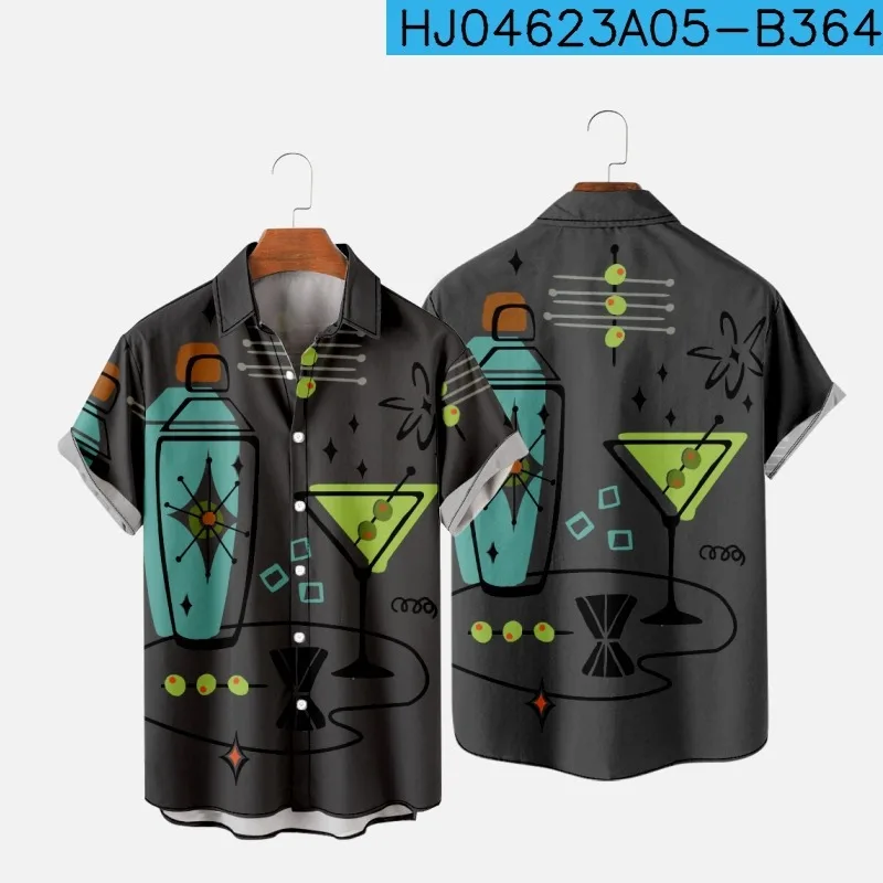 

2023 Summer Beach Holiday Short-sleeved Shirt Creative 3D Printed Shirt Men's Shirt Leisure Shopping Personalized Shirt