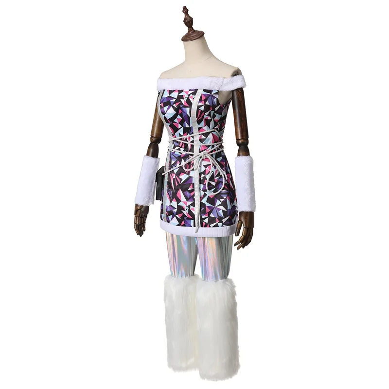 فستان تنكري للبالغين من Monster High Abbey Bominable، حقيبة جوارب، مجموعة كاملة من الملحقات، بدلة كرنفال لحفلات الهالوين