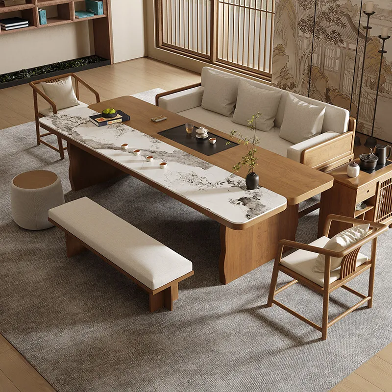 LMM office sofa coffee table combo tea brewing integrated table, new Chinese style