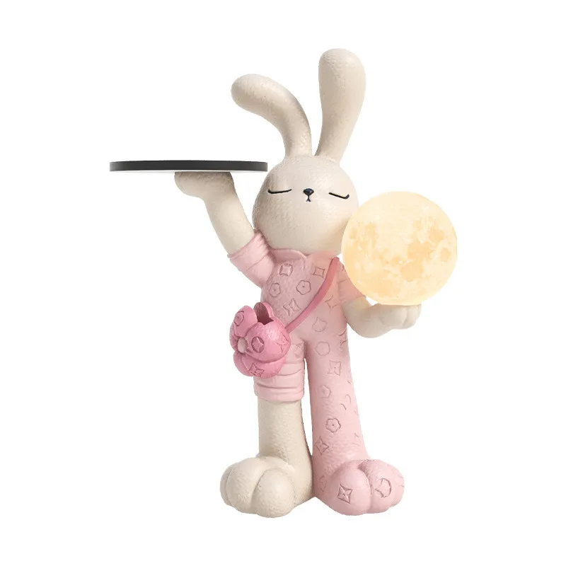 

Light luxury, rabbit, floor, ornament, TV cabinet, sofa, side few, living room, decoration