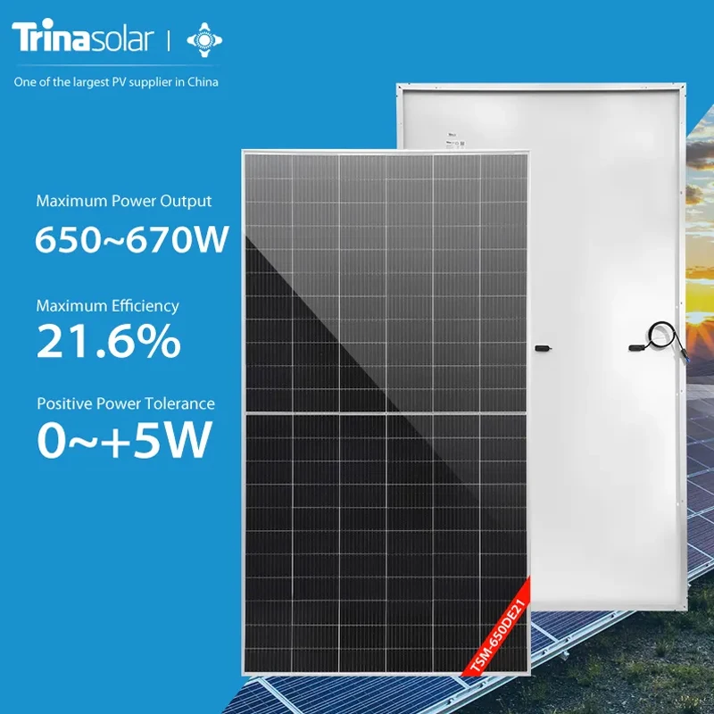 

Trina Solar Vertex Monocrystalline Panel 650W 655w 660w 665W 670W solar panels price