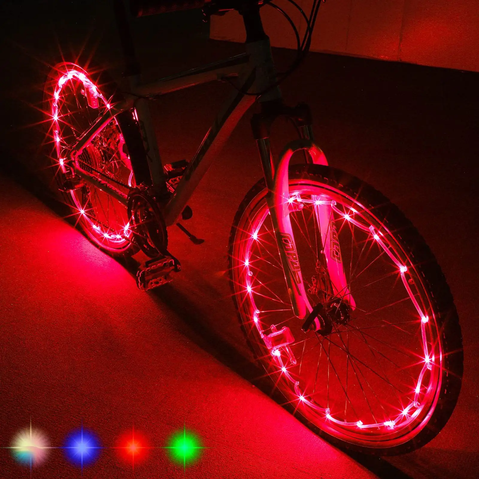 Ride with Confidence in Low Light Conditions with LED Bike Wheel Lights Waterproof Bicycle Spoke Lights Pack of 2