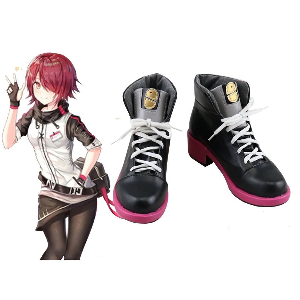 Game  Exusiai Cosplay Shoes Girl Pink Short Boots Women Casual Shoes Boots Sneakers Halloween Accessories Custom Shoes