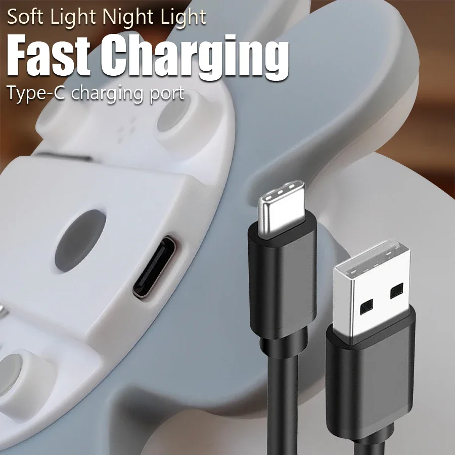 Rechargeable Book Night Light Octopus Whale Cartoon LED Lamp Multi Color Mode Soft Silicone Touch Bedside Reading Lamp Camping