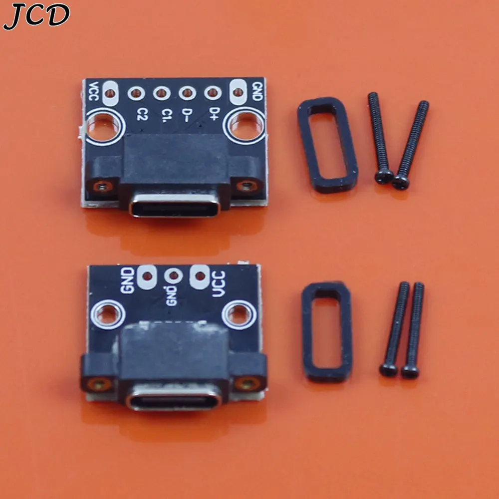 JCD 1PC Type-C Female USB 3.1 Test PCB Board With Screws Adapter Type C 12P 6P Connector Socket For Data Line Wire Cable Transfe