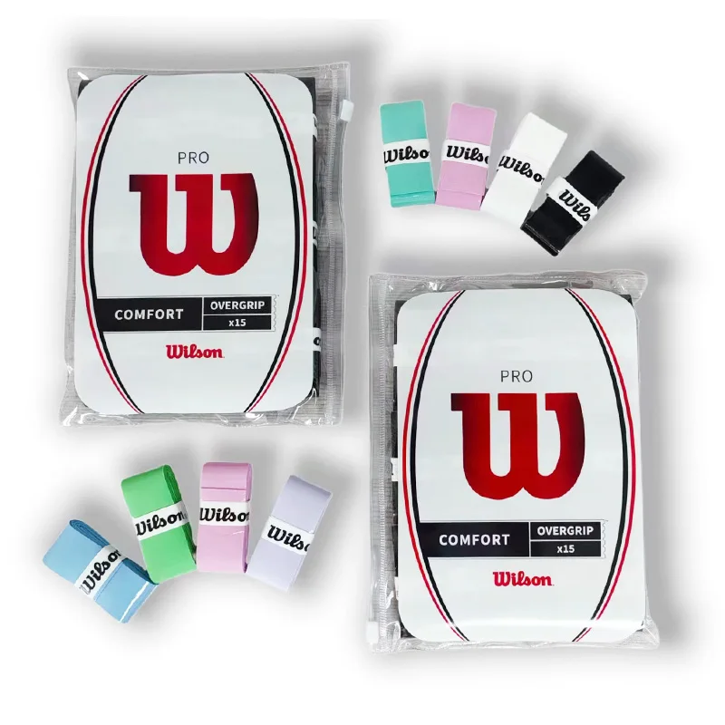 15PCS Wilson Tennis Racket Overgrip Sweat Band Absorption Grip PU Badminton Racket Handle Grip Tennis Griptape Padel Racket Grip