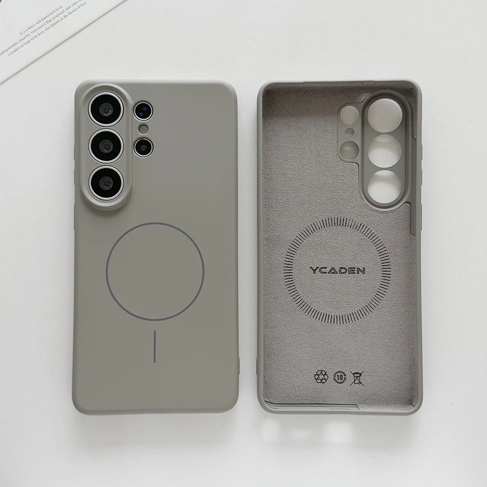 Oryginalne etui na telefon z płynnego silikonu do Samsung Galaxy S26 S25 S24 S23 Ultra Plus S26Ultra, etui z miękką, magnetyczną obudowa kompatybilne z Magsafe, etui samsung s26 s25 ultra. — zdjęcie produktu 3