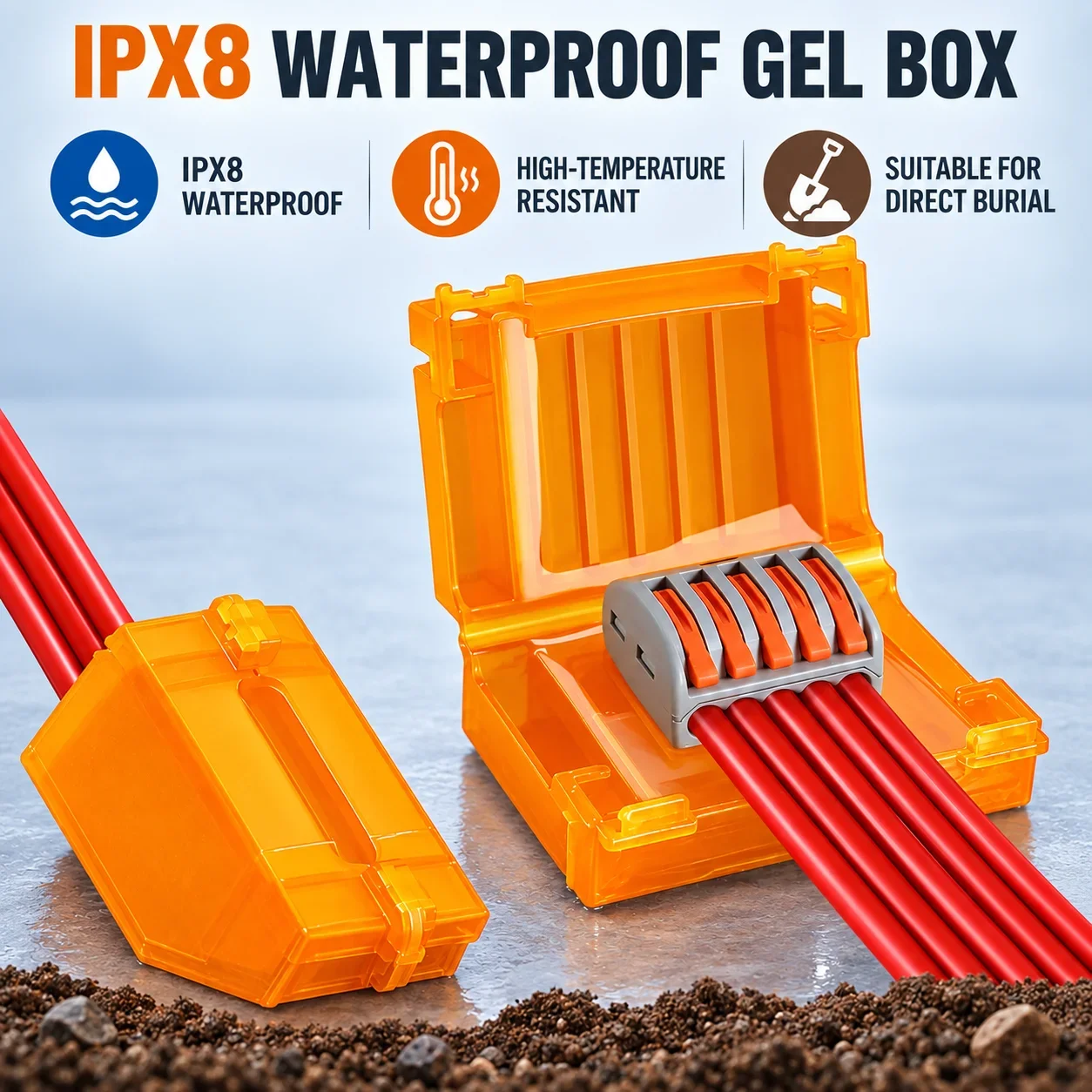 Outdoor Waterproof Junction Box with Terminal Street Lamp Buried Underwater Rain Proof Cable Junction Boxes Gel Filled image 5
