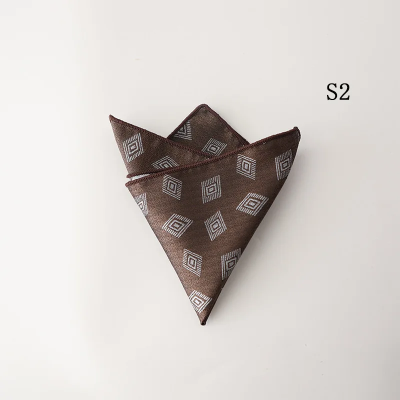 23cm nueva moda a rayas a cuadros bolsillo cuadrado de poliéster Jacquard Floral pañuelo blanco traje bolsillo toalla pañuelo de boda