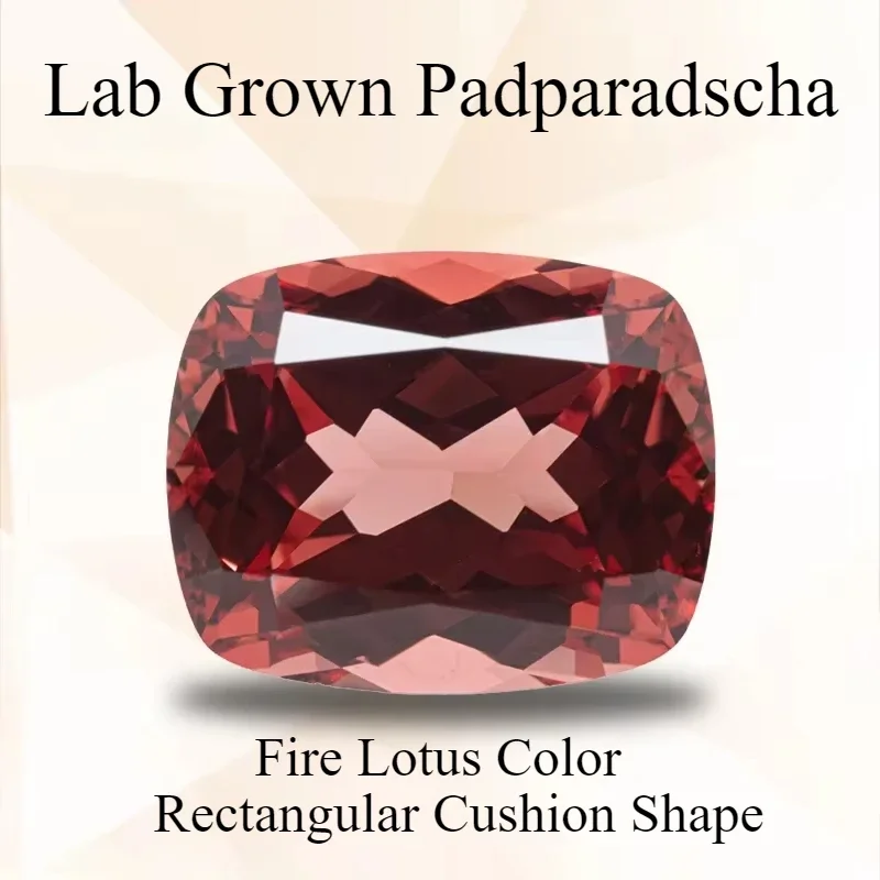 Lab Grown Padparadscha Rectangular Cushion Shape Fire Lotus Color VVS1 Charms DIY For Jewel Making Selectable AGL Certificate