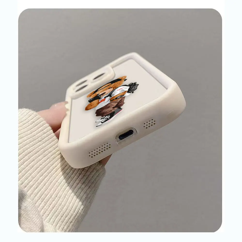 Fashion T-Teddy Bear Phone Case For Iphone  Apple 17 AIR 16 16E 11 12 13 14 15 XR Plus Pro Max Silicone Case Shockproof Cover view 5