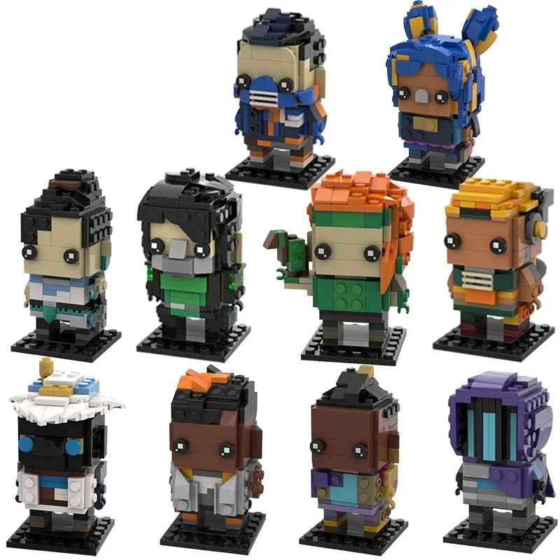 Game VALORANT Brickheadz Figure Building Block Model Kit MOC Jett Viper Neon Phoenix Bricks Toy Kid Birthdays Gift