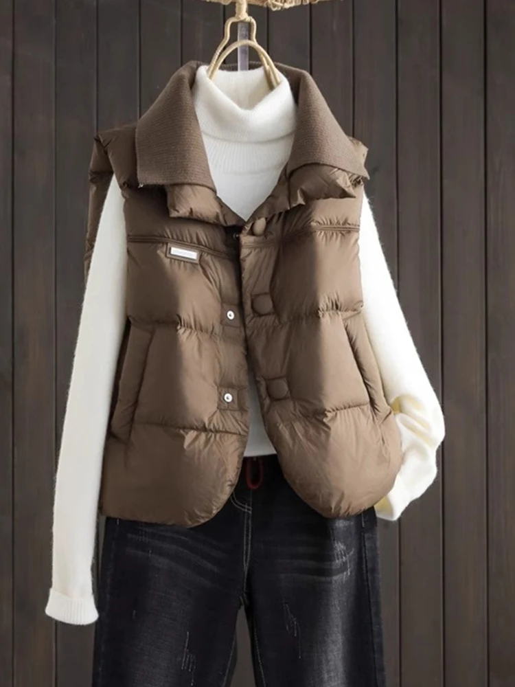 

Thiened теплый хлопковый жилет на пуху, женский осенне-зимний новый утягивающий универсальный верхний костюм, свободное пальто, топ