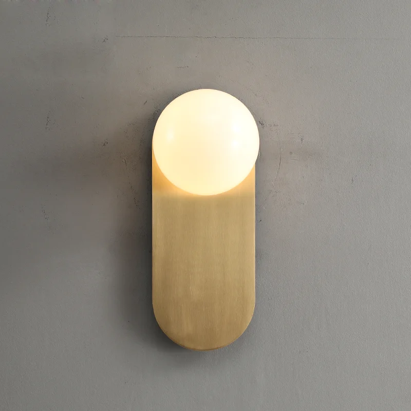 Nordic cobre arandela luxo golded moderna sala de estar wall-mounted lâmpadas corredor varanda bola de vidro quarto bedsid luzes led