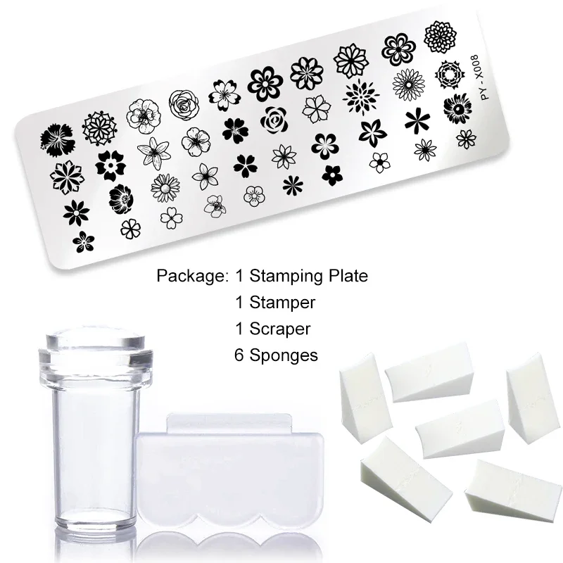 Nagelstempelplaten Set met Geometrie Kant Bloem Dream Catcher Image Plate Tool