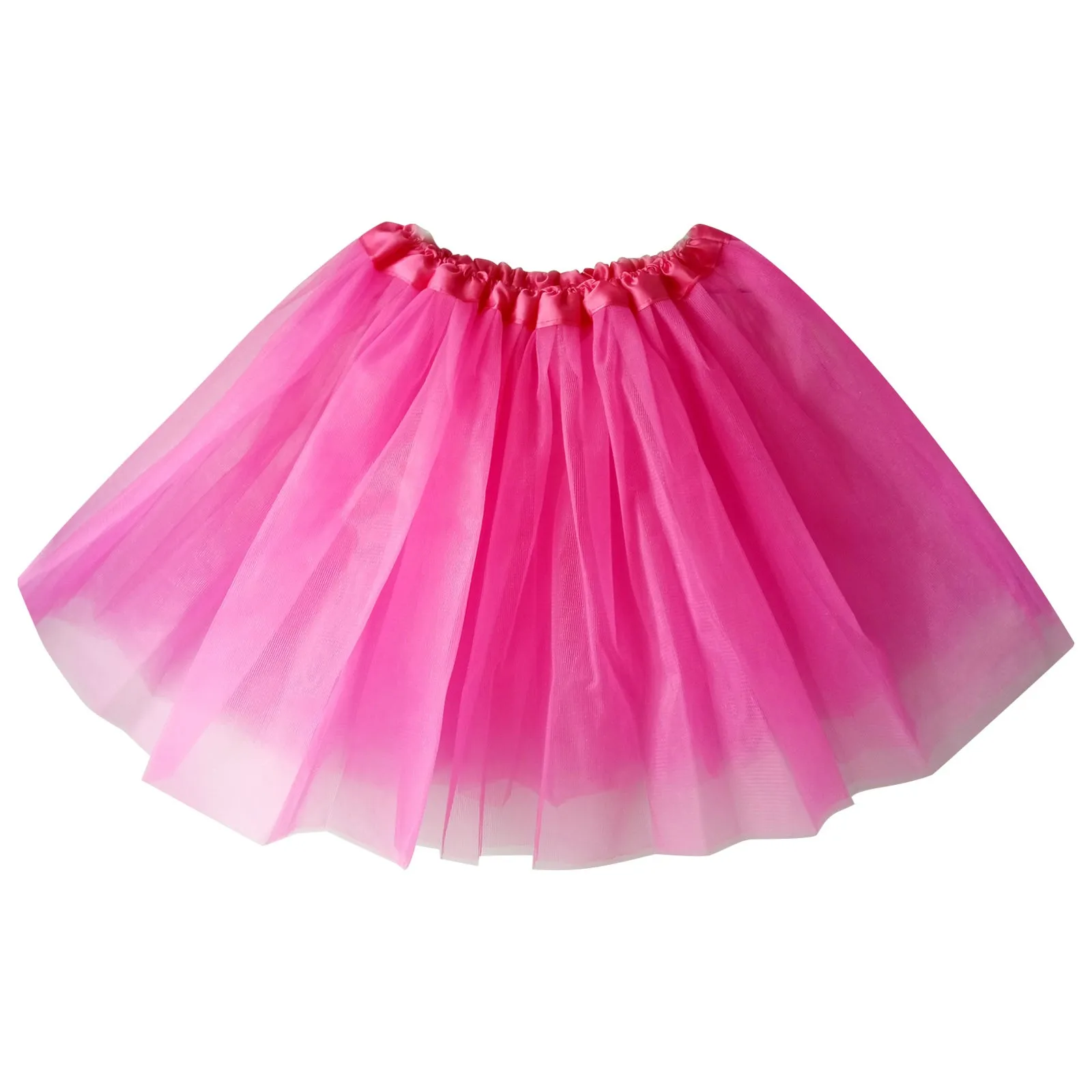 Women's Multicolor TUTU Dance Fluffy Mesh Short Mini Skirts Solid Color Elastic Waisted Fashionable Pleated Half Length Skirts