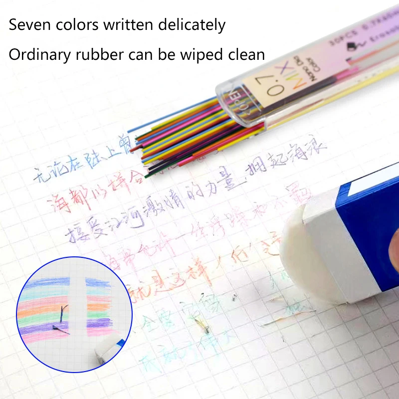 0.7mm Colored Automatic Lead Refill HB Graphite Lead Art Sketch Painting Pencil Leads Stationery