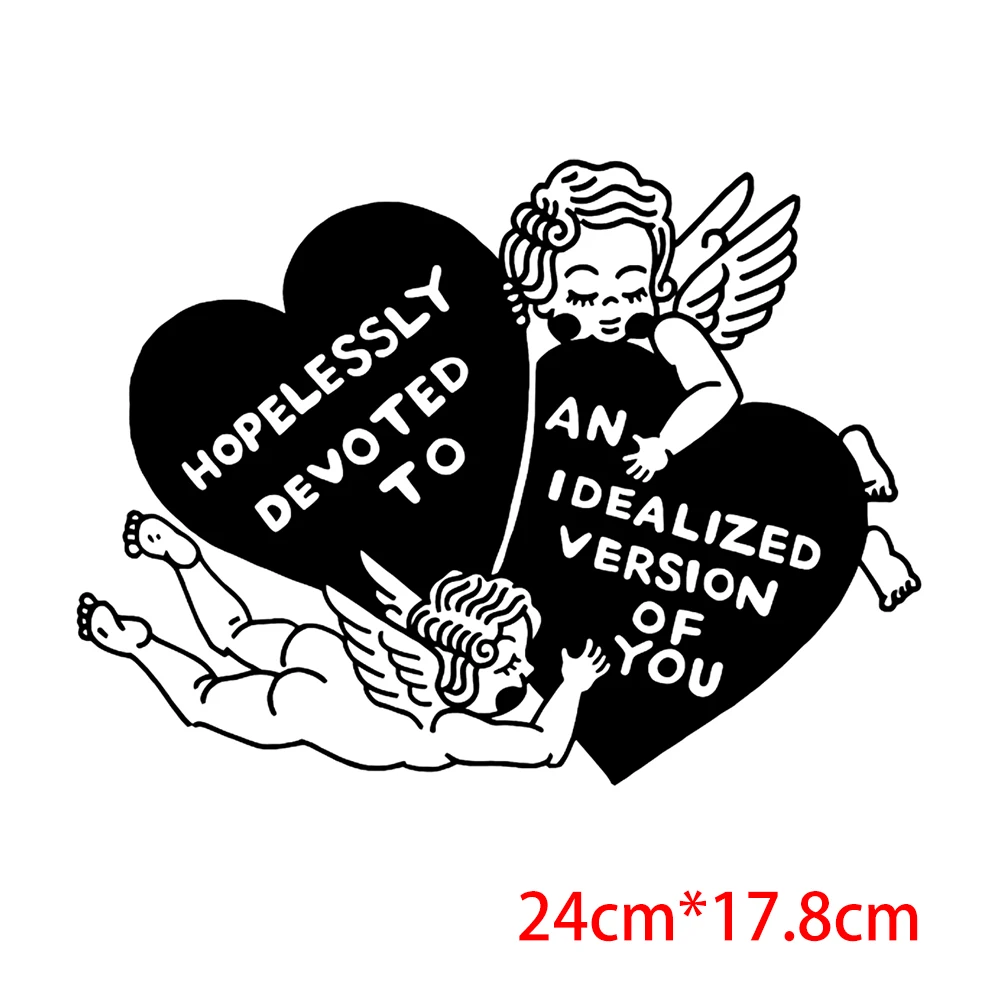 y2k Goth Clothes Heat Transfer Fashion Thermo Stickers Goth Harajuku Clothing Thermoadhesive Patches Termoadhesivos Para Ropa