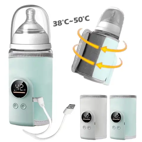 Podgrzewacz do mleka dla niemowląt USB Podgrzewacz do kubków do karmienia Przenośny inteligentny podgrzewacz do butelek z regulacją temperatury Akcesoria podróżne na zewnątrz