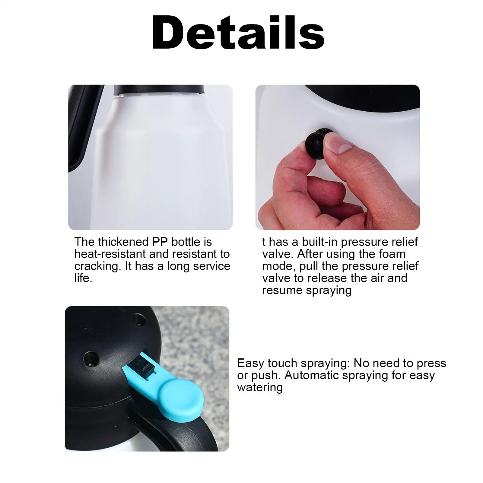 Car Foam Sprayer 1.8L Garden Cleaning Cannon Cordless High Pressure USB Charging Sprayer For Patio RV Boat Driveway Industrial