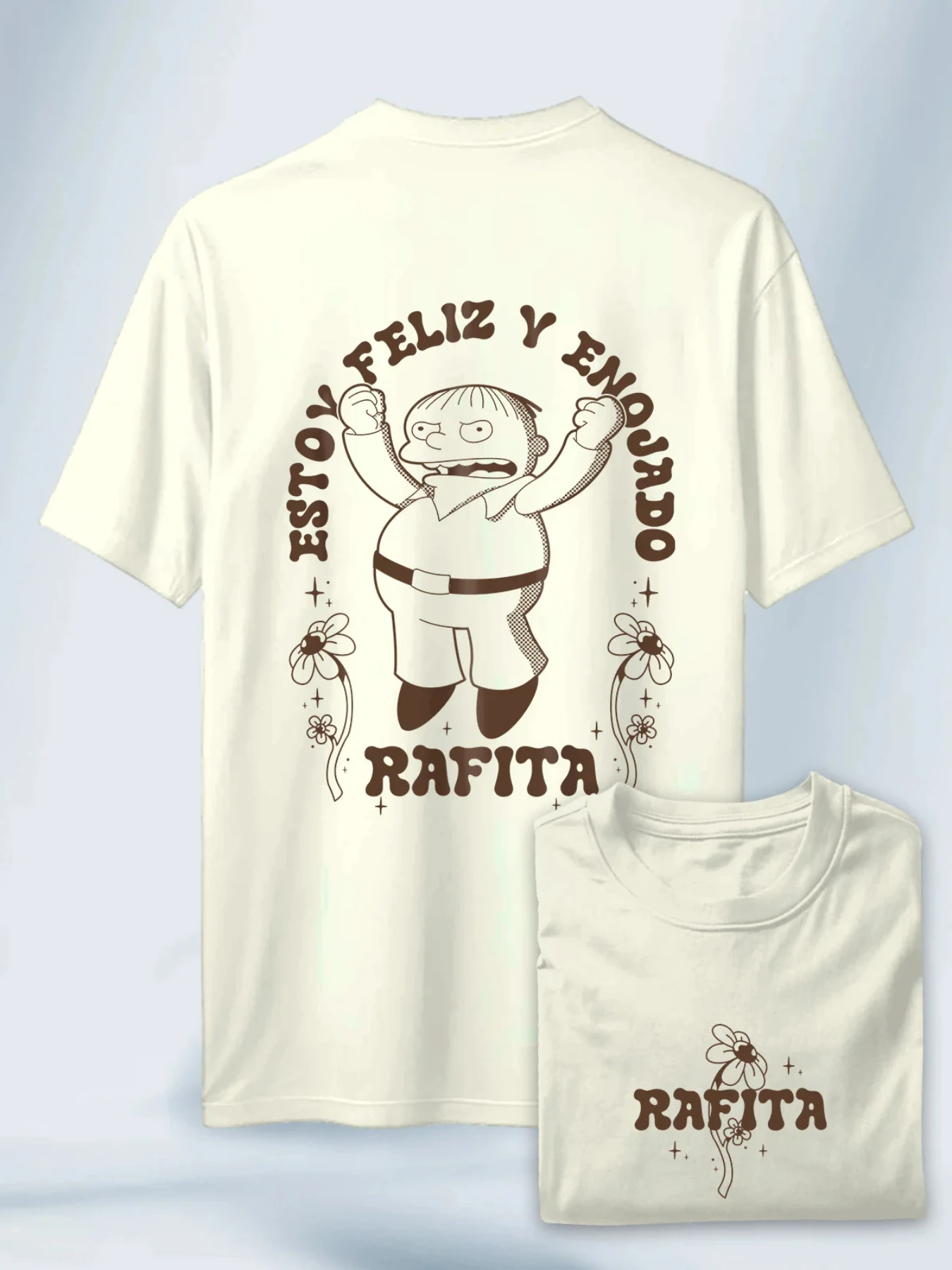 

Camiseta Blanca Unisex Ralph soy Feliz y Enojado Los Simpson Anime lol Shirt Family Matching Shirt Lovers Shirt