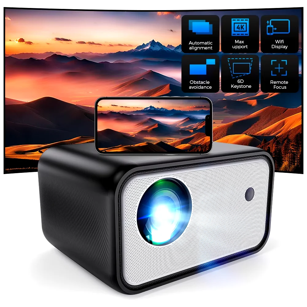 CY900 4K WIFI Android Beam Projector Native 1080P Full HD 1920*1080P 300ANSI Electronic Focus Portable Home Cinema Projector