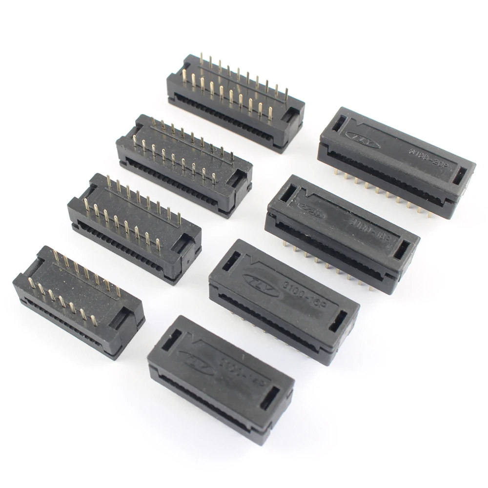 10pcs 2.54mm x 7.62mm Pitch 3100 14 16 20 Pin Male Header FD IDC Socket Cable Connector 3100-14P 3100-16P 3100-20P