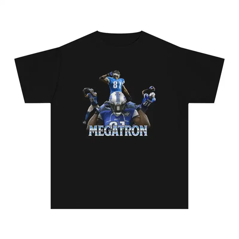 Calvin Johnson Megatron Tee ,Graphic Short Sleeve Crew Neck Cotton T-Shirt