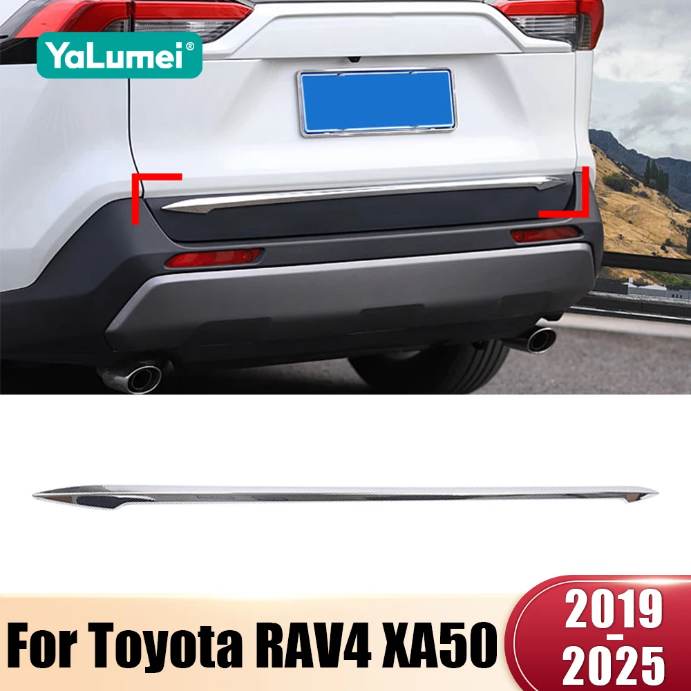 

For Toyota RAV4 XA50 2019 2020 2021 2022 2023 2024 2025 Hybrid ABS Car Rear Trunk Tail Gate Lid Cover Trim Sticker Accessories