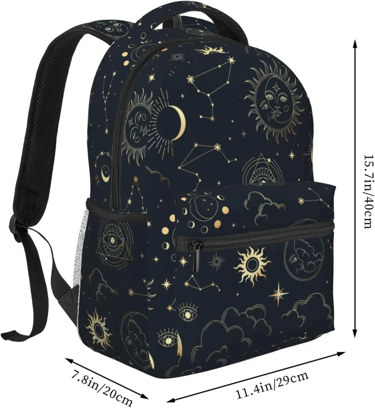 Magic Constellations Sun Moon Star Astrology Lightweight Laptop Backpack for Women Men College Bookbag Casual Daypack Travel Bag