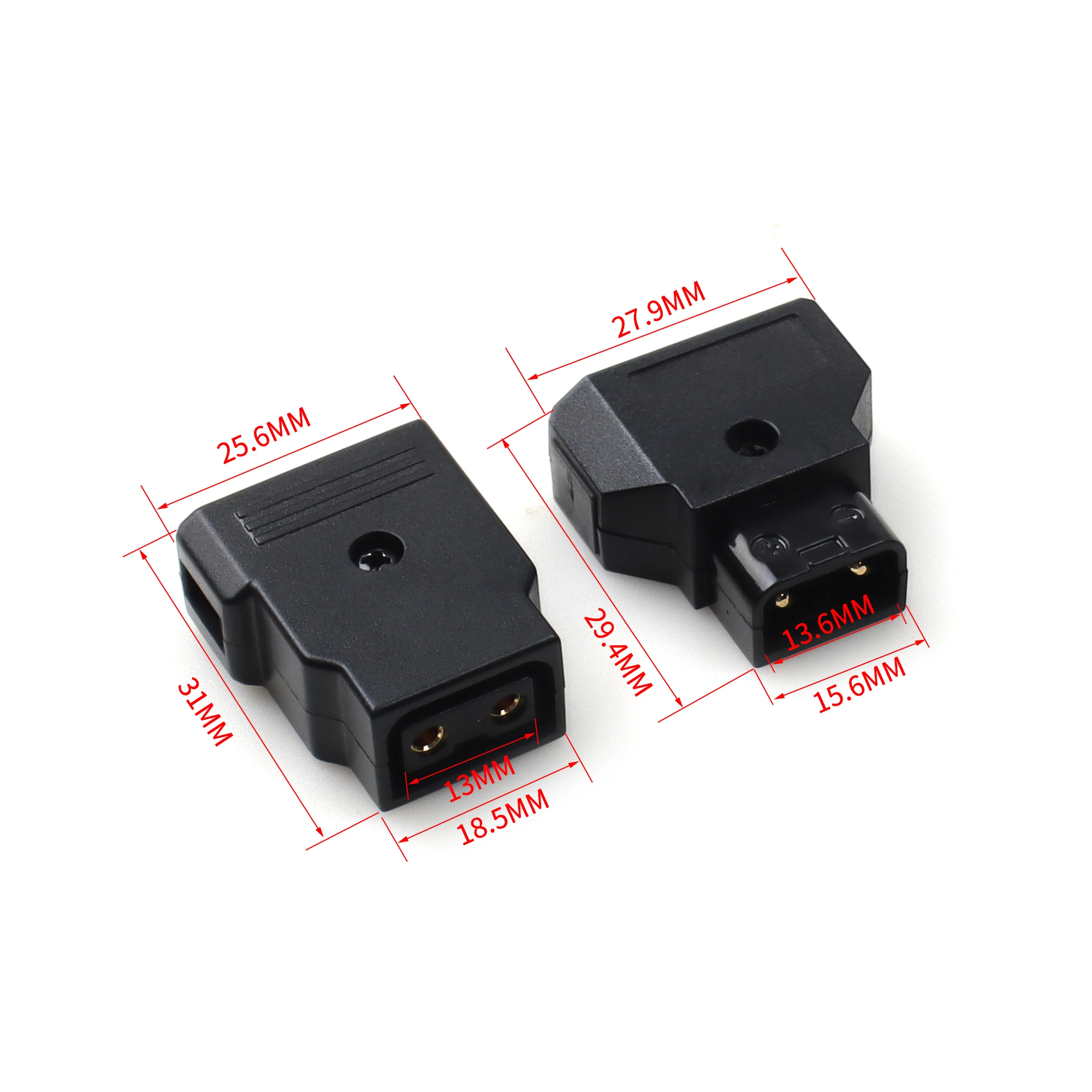 Black D-tap Male Connector Power Plug for Anton Bauer V Mount video receiver LED light camera monitor