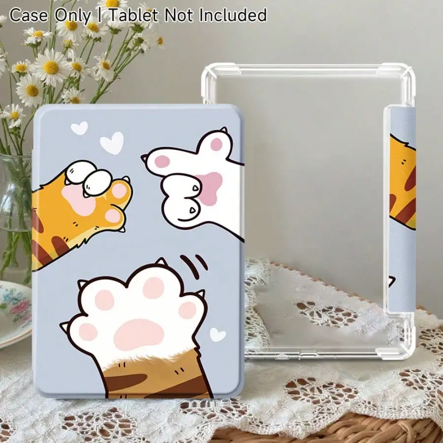 The charming paw print pattern ultra-thin transparent Kindle e-reader case is compatible with Kindle Paperwhite Gen 11 (2021 model), Kindle Paperwhite Gen 12 (2024/2025 model), and Kindle 2022/2024 entry-level models, suitable for both men and women.