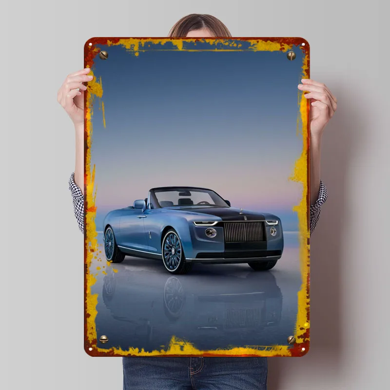 Rolls-Royce Tinplate Signs Classic Car Posters Garage Decoration Living Room Custom Metal Sign for Garage Wall Art Decoration