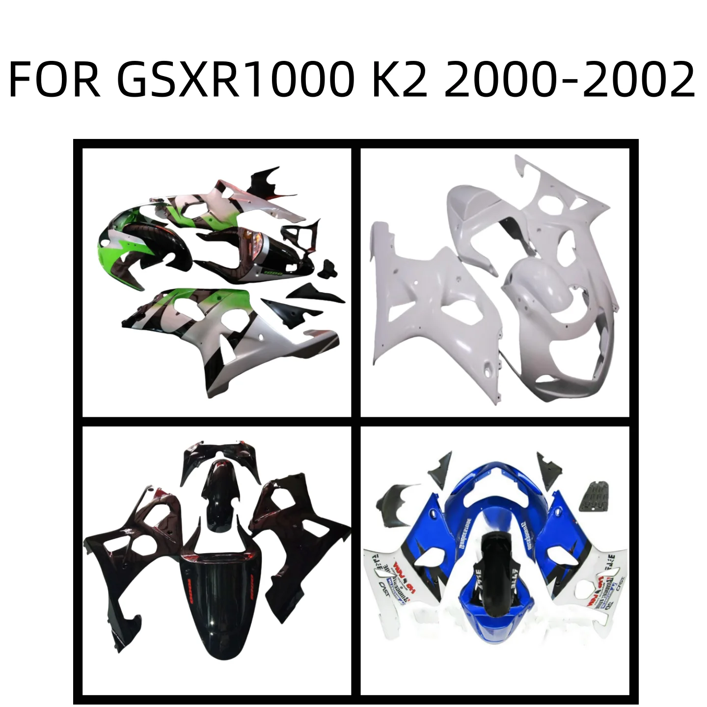 

New ABS Whole Motorcycle Fairings Kits Injection Full Bodywork For GSXR1000 GSXR 1000 2000 2001 2002 K1 K2 Fairing