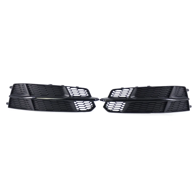 

2Pcs Car Front Bumper Fog Light Cover Grille For- A6 C7 Sport 2018 4G0807682AN 4G0807681AN