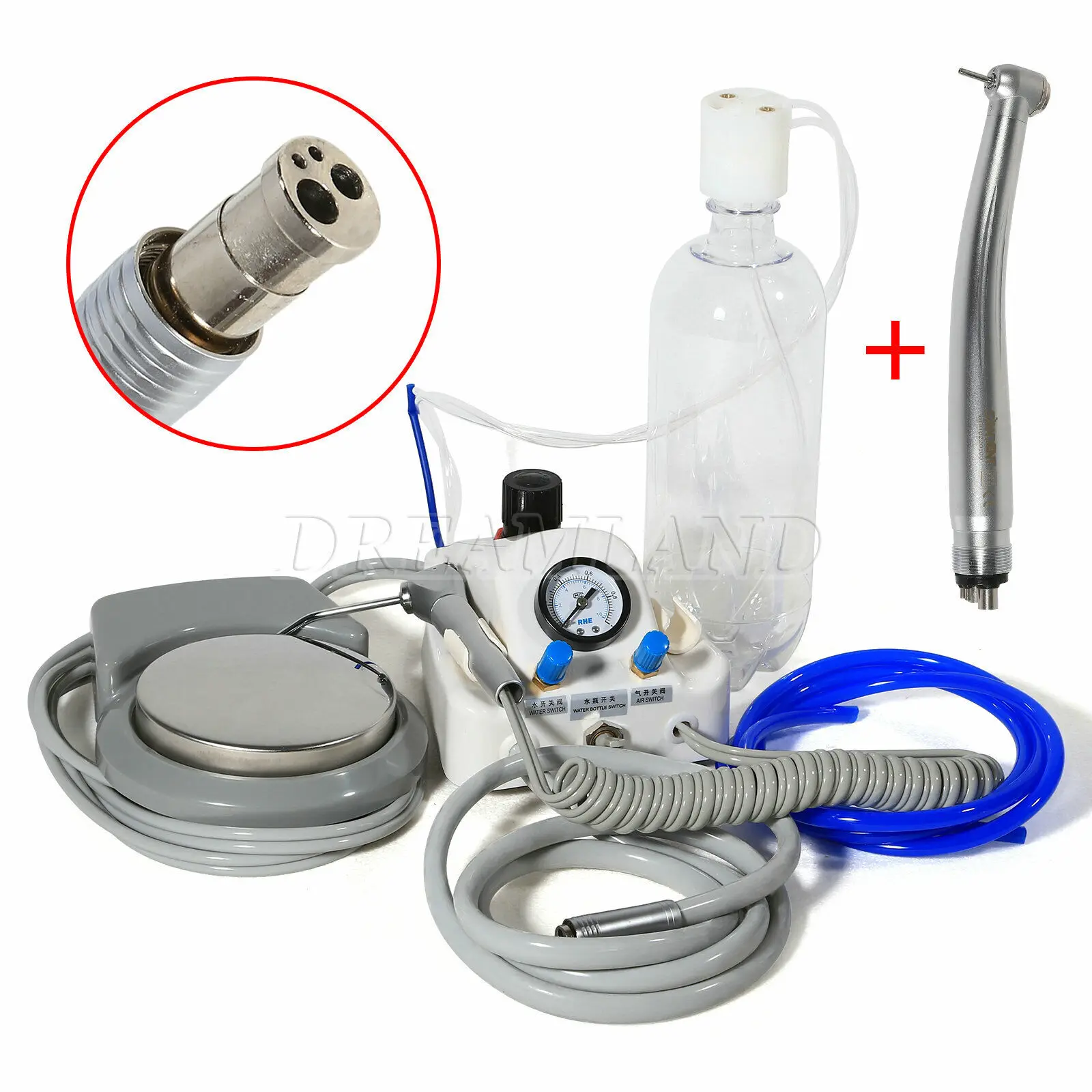 

Dental Portable Air Turbine Unit Work With Air Compressor 4Hole/High Speed Handpiece Fit Nsk Pana Max