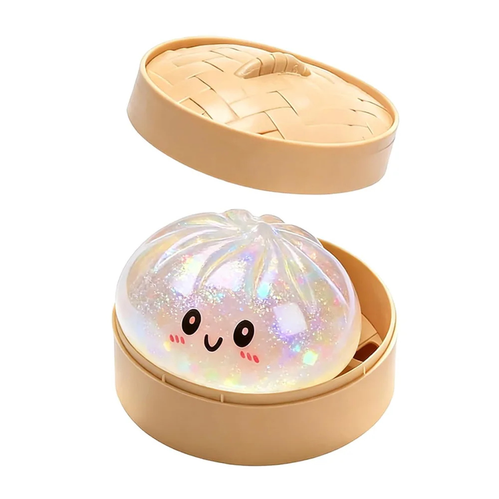 2026 Glitter Dumpling Squishy met doosje Dumplings Zintuiglijk Knijp Speelgoed Decompressie Langzaam Stijgend Anti-Stress Verlichter Zintuiglijk Cadeau